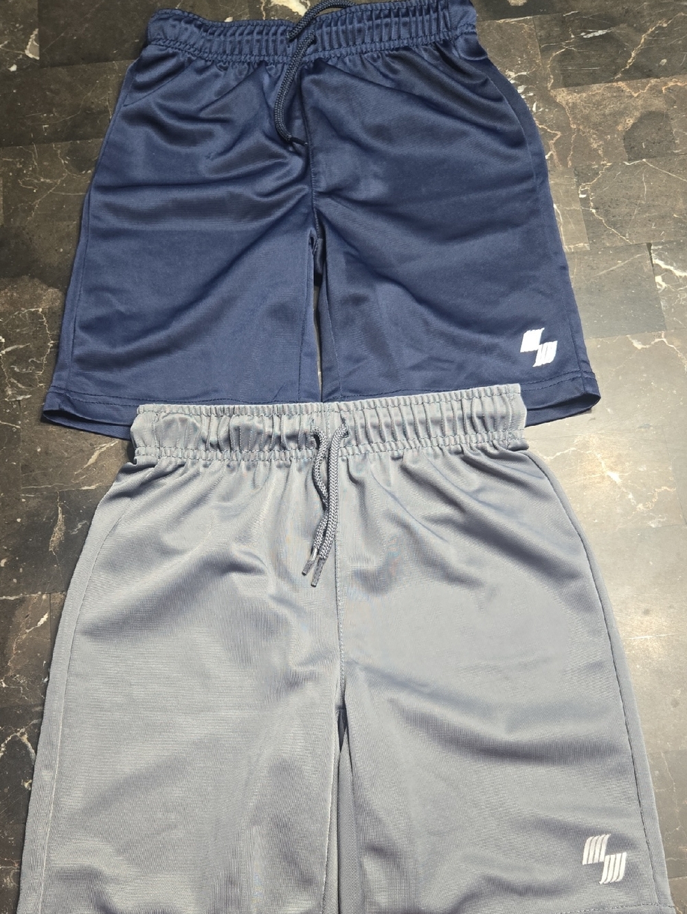 Boys' Athletic Pull-On Shorts in Navy and Gray